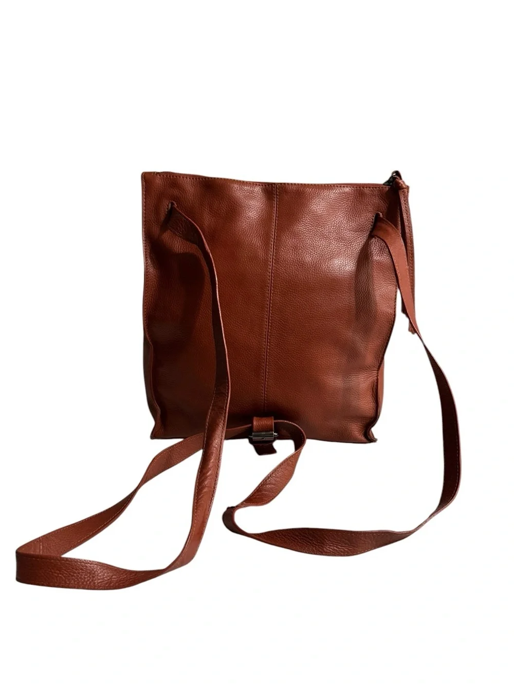 Kooba Brown Pebbled Leather BackPack Quiet Luxury Minimalist Academia Bohemian